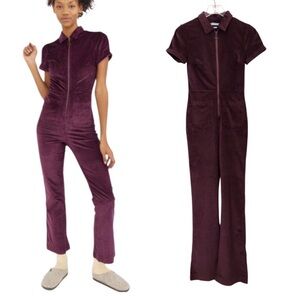 Urban Outfitters | Corduroy Zip Front Retro Purple Clark Coverall Jumpsuit